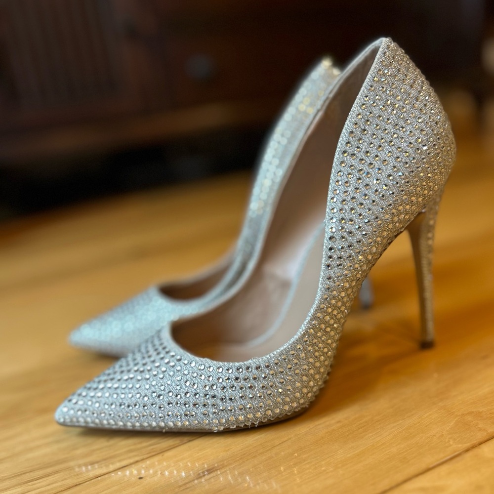 Steve Madden Silver Studded Heels